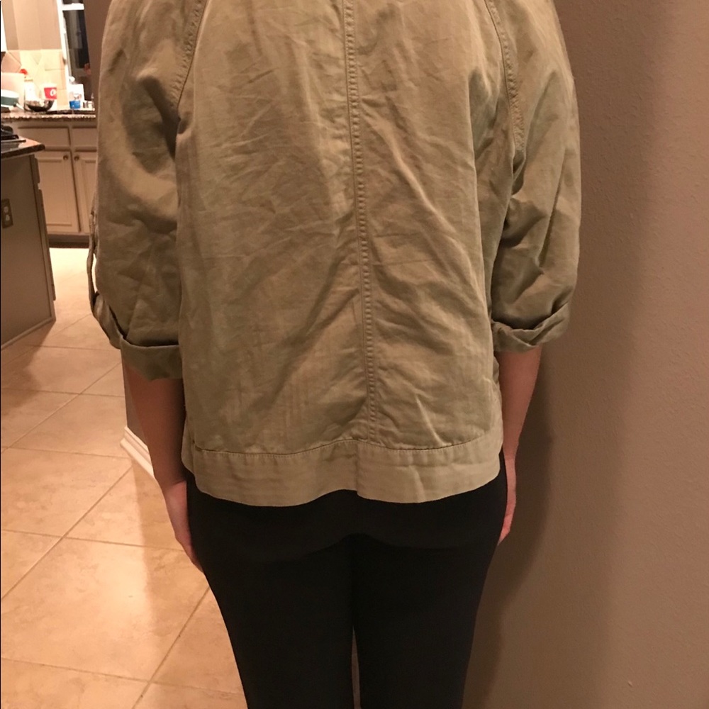 NWOT Loft light moss green linen jacket, Size: M - Picture 5 of 8